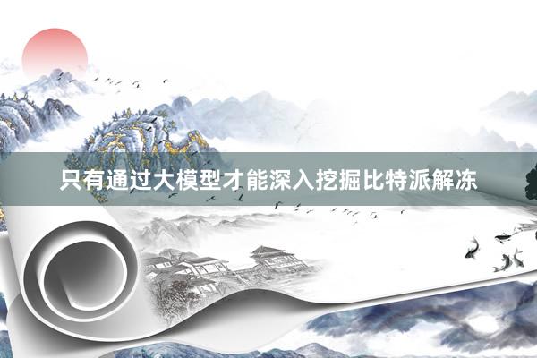 只有通过大模型才能深入挖掘比特派解冻