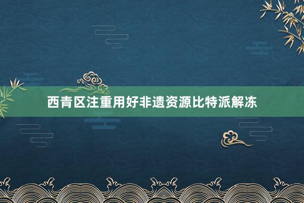 西青区注重用好非遗资源比特派解冻