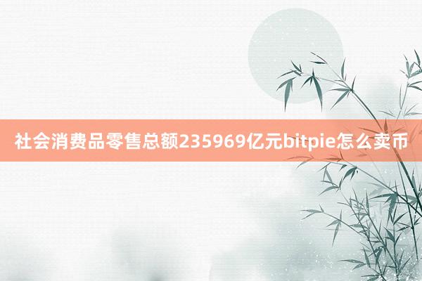 社会消费品零售总额235969亿元bitpie怎么卖币