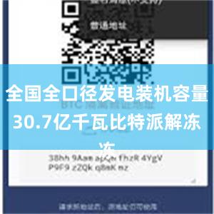 全国全口径发电装机容量30.7亿千瓦比特派解冻