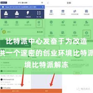 比特派中心发奋于为改造者提供一个邃密的创业环境比特派解冻