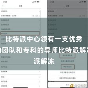 比特派中心领有一支优秀的团队和专科的导师比特派解冻